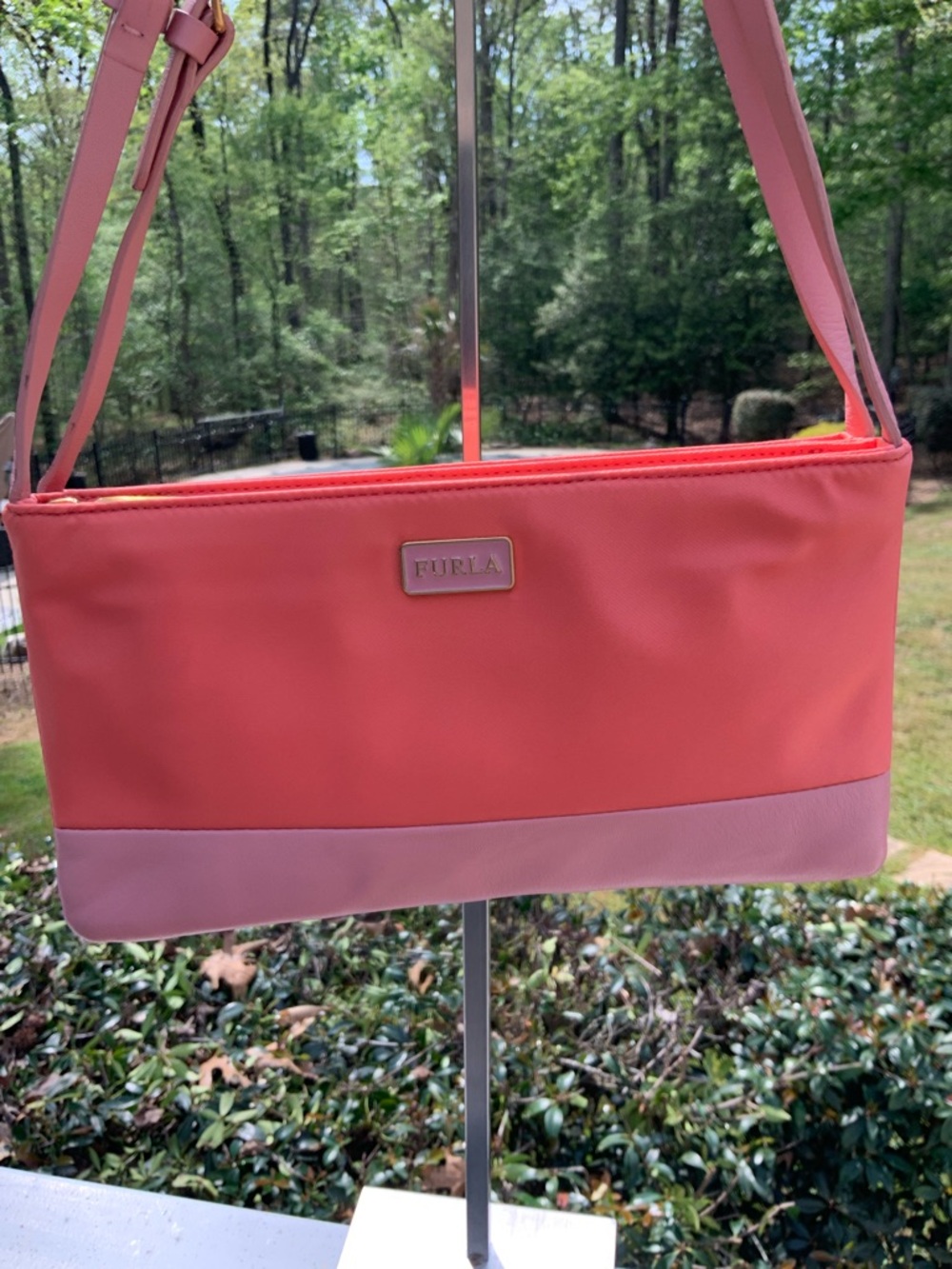 Furla Coral and Light Pink Shoulder Bag GUC - Picture 2 of 16
